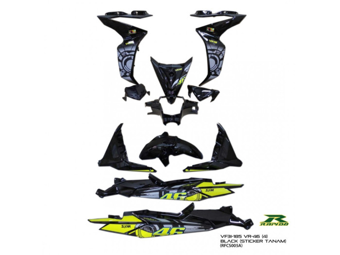 ΚΟΥΣΤΟΥΜΙ ΠΛΗΡΕΣ ΣΕΤ ΠΛΑΣΤΙΚΑ SYM VF 185 (EURO 4-5) (VR46 SPECIAL EDITION) (RAPIDO)